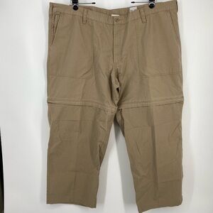 NWT World Wide Sportsman Men's Pants Cotton Tan Size 3XL/28" Convertible Outdoor